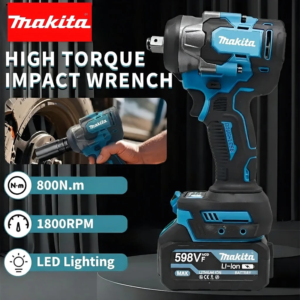 Electric Impact Wrench 800Nm - Klucz udarowy akumulatorowy bezszczotkowy Makita 18V