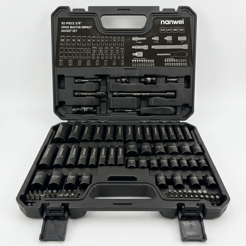 Impact Wrench Extension Bar Set - Zestaw 92 elementów: nasadki udarowe o