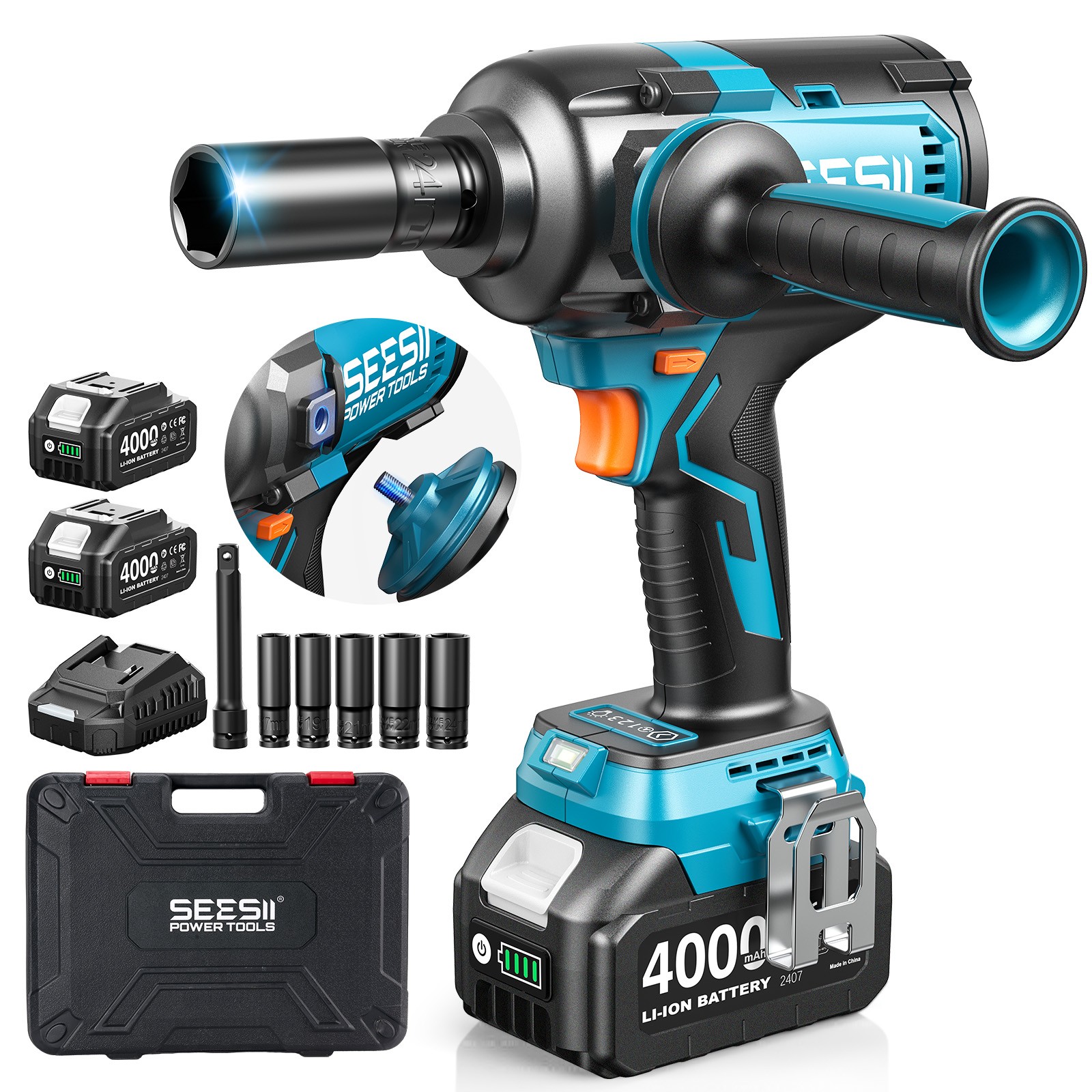 Impact Wrench Digital Torque - SEESII 1200Nm – akumulatorowy klucz udarowy