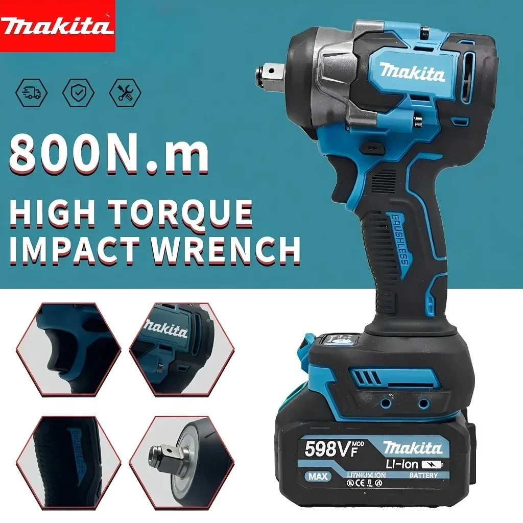 Electric Impact Wrench 800Nm - Makita 800Nm – bezszczotkowy, akumulatorowy klucz