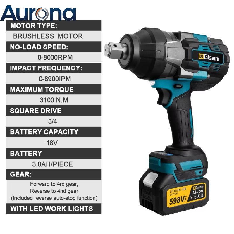 Impact Wrench 3/4 Inch High Torque - 【Smart】 Klucz udarowy bezszczotkowy o wysokim