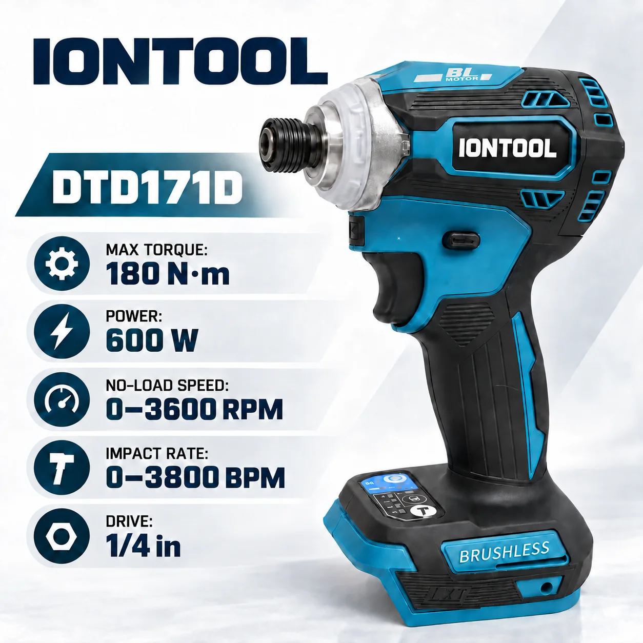 Cordless Impact Driver 1/4 Hex - IONTOOL 180N·m – akumulatorowy wkrętak udarowy