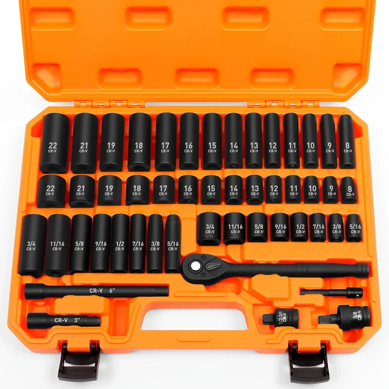 Impact Wrench Extension Bar Set - Zestaw 50 gniazd nasadowych 3/8