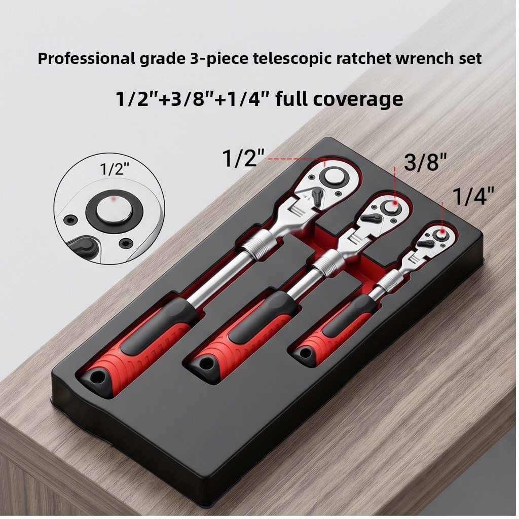Impact Wrench Digital Torque - 3-częściowy zestaw kluczy nasadowych z grzechotką,
