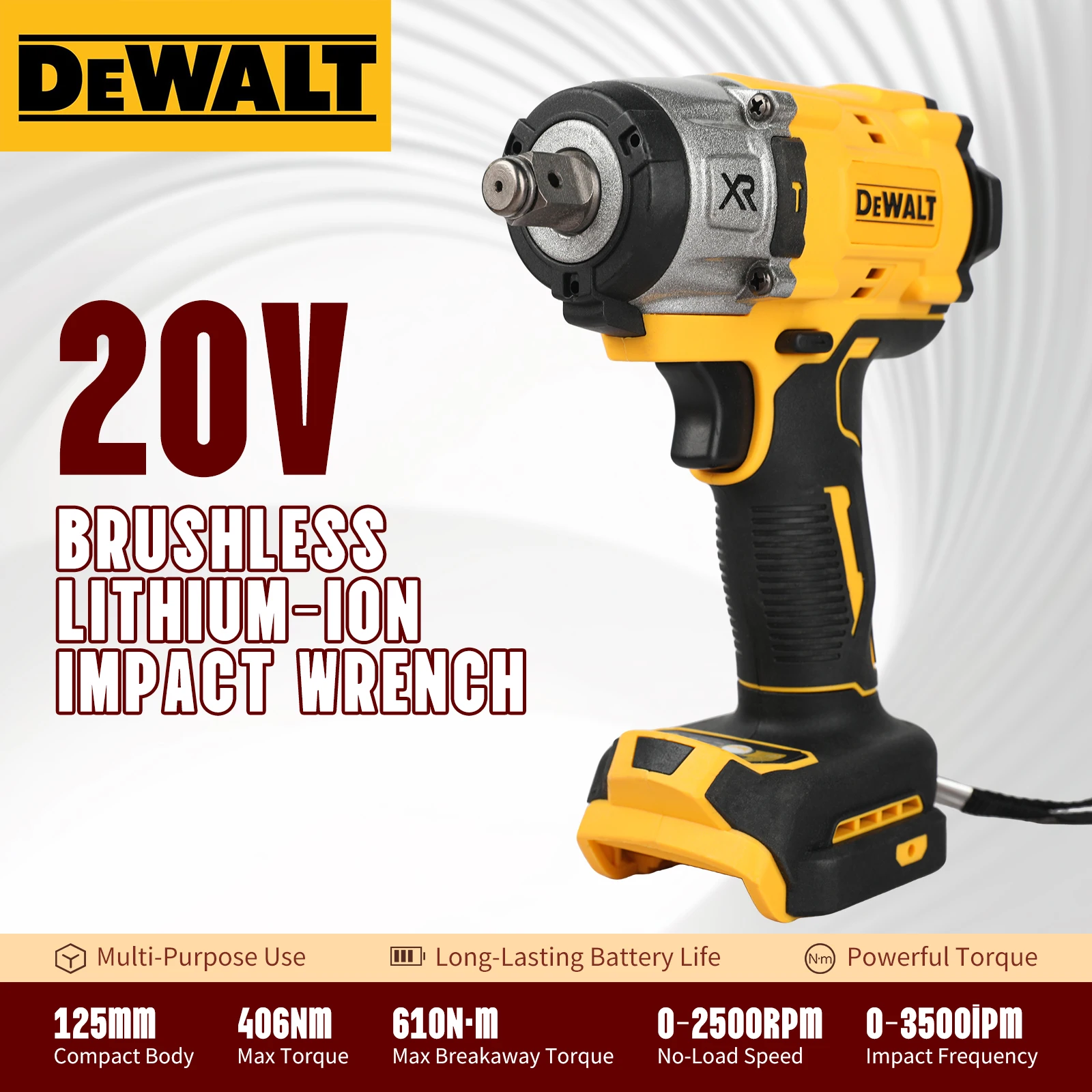 Impact Wrench Hog Ring Anvil - DEWALT DCF922 20V Bezszczotkowy Klucz Udarowy