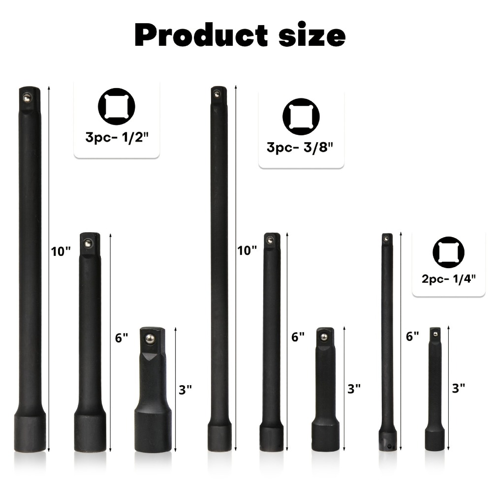 Zestaw przedłużek do nasadek u – Impact Wrench Extension Bar Set recenzja i cena