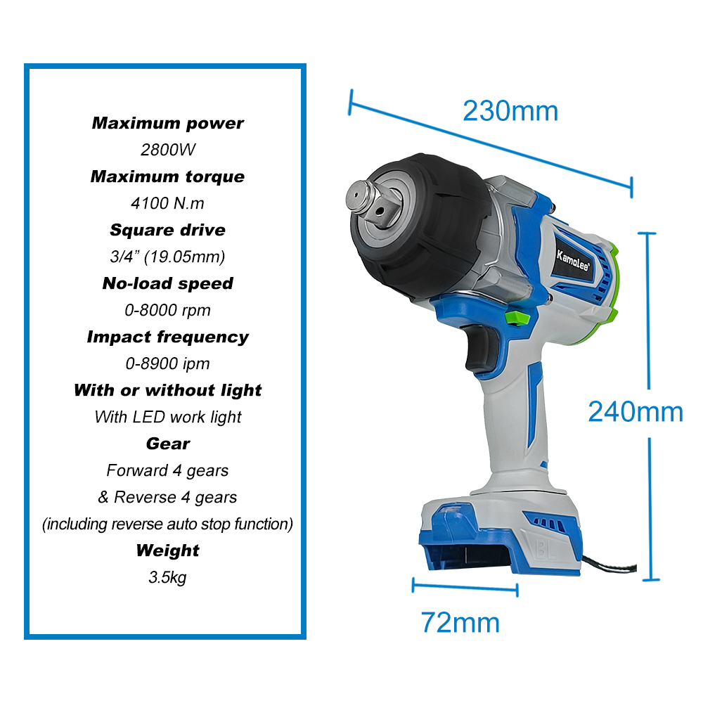 Kamolee 4100NM Wysokomomentowy – Impact Wrench 3/4 Inch High Torque recenzja i cena
