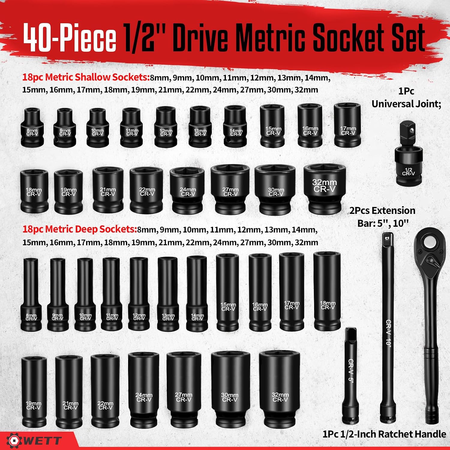 Zestaw nasadek udarowych 1/2 c – Impact Wrench Socket Set Deep recenzja i cena