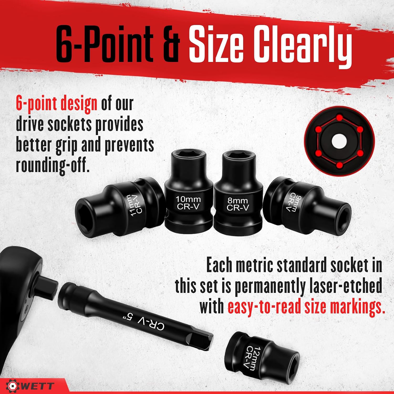 Zestaw nasadek udarowych 1/2 c – Impact Wrench Socket Set Deep recenzja i cena