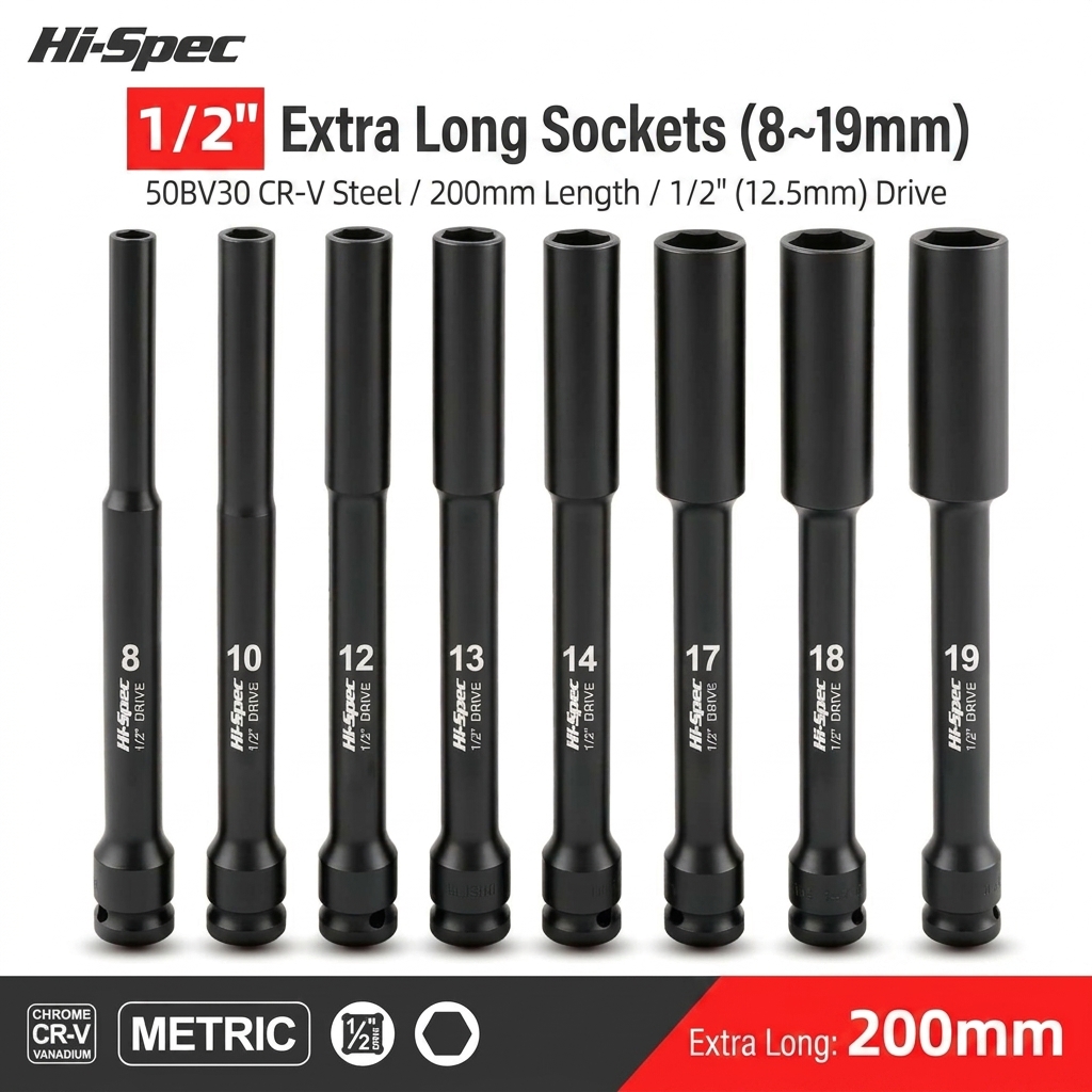 Zestaw bardzo długich nasadek  – Impact Wrench Socket Set Deep recenzja i cena