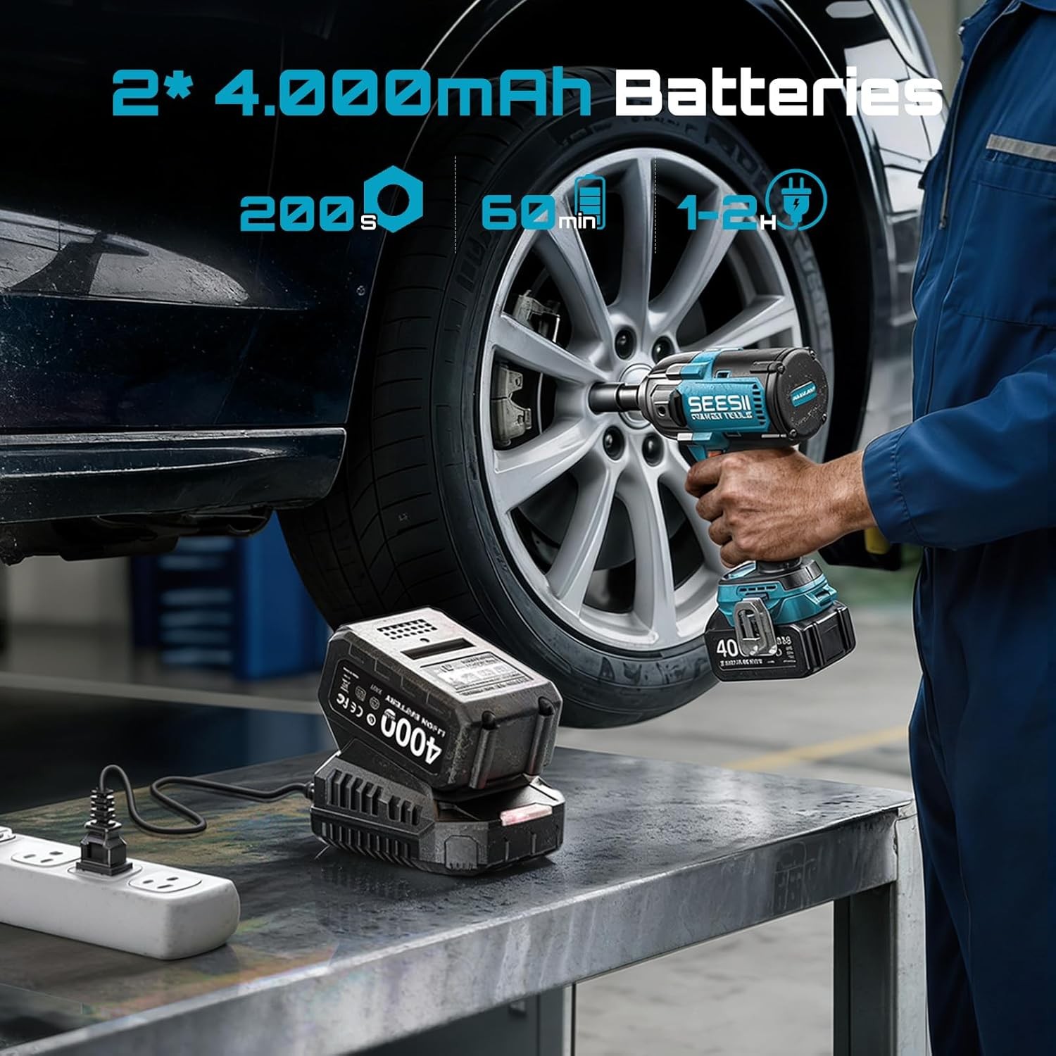 SEESII 1200Nm – akumulatorowy  – Impact Wrench Digital Torque recenzja i cena