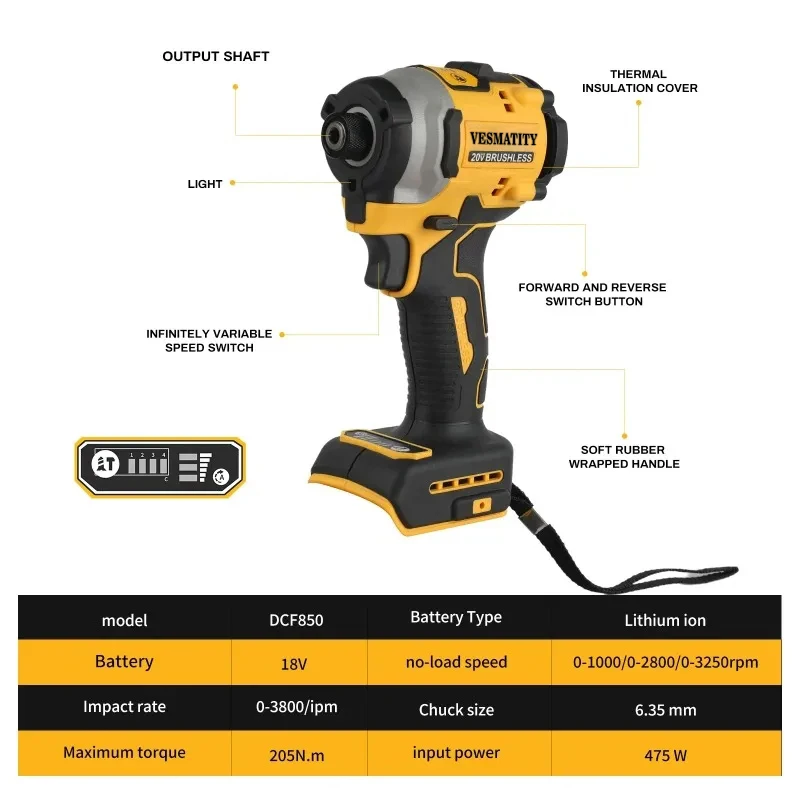 DCF850 20V MAX Bezszczotkowy,  – Cordless Impact Driver 1/4 Hex recenzja i cena