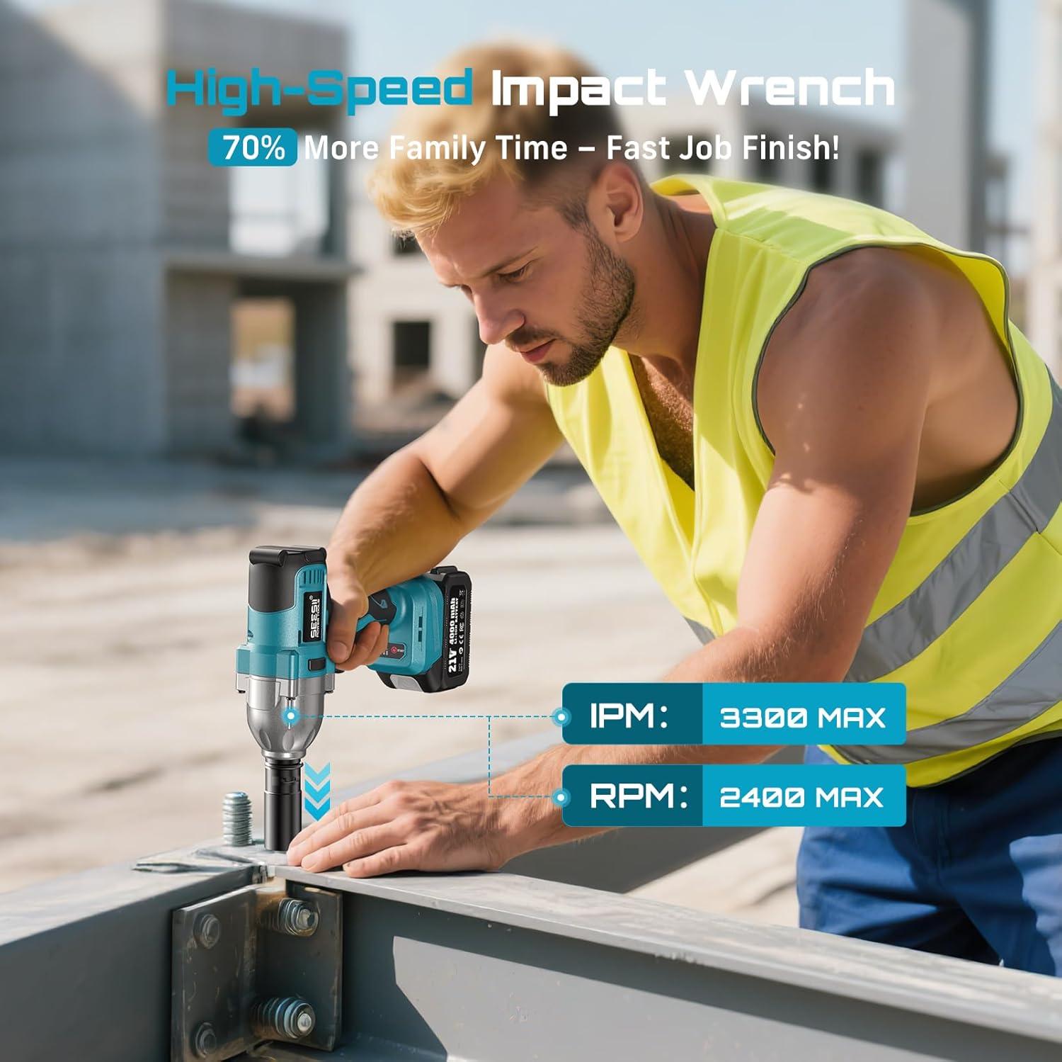 SEESII 1200N.m Elektryczny Klu – Impact Wrench Digital Torque recenzja i cena