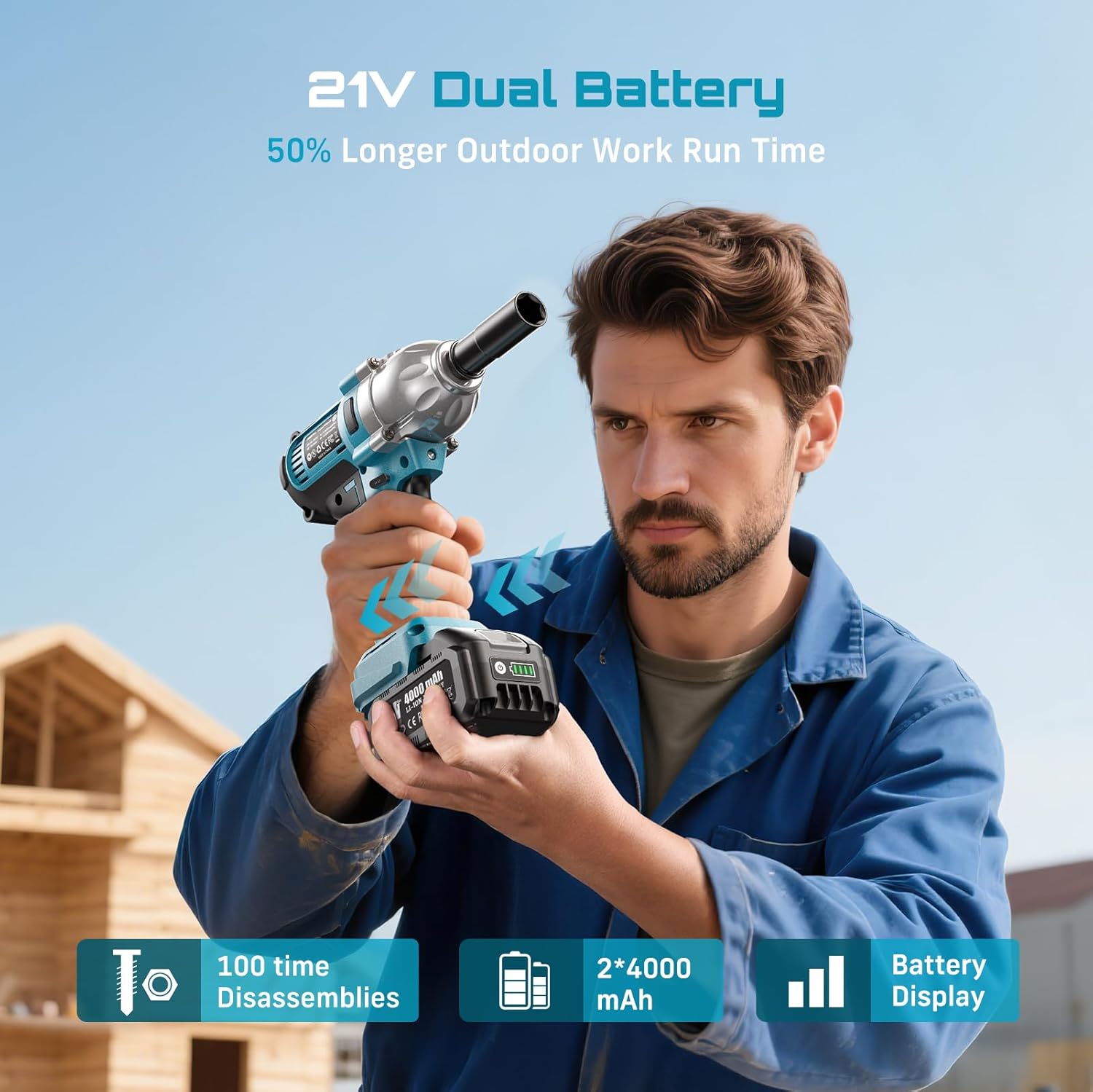 SEESII 1200N.m Elektryczny Klu – Impact Wrench Digital Torque recenzja i cena