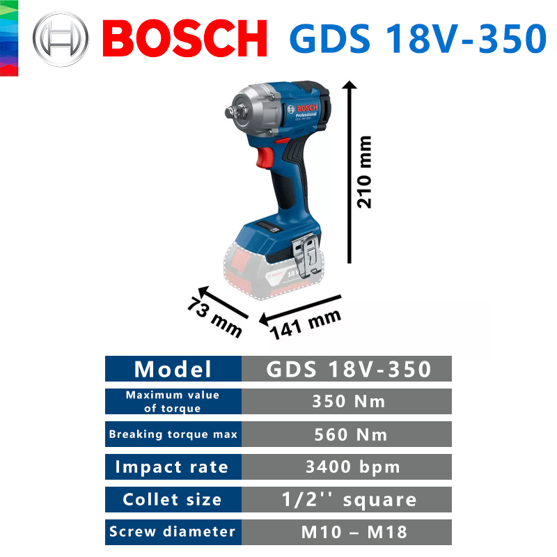 Bosch GDS 18V-350 akumulatorow – Electric Impact Wrench 800Nm recenzja i cena