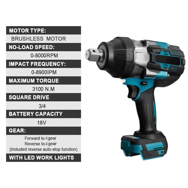 Klucz udarowy elektryczny bezs – Impact Wrench 3/4 Inch High Torque recenzja i cena