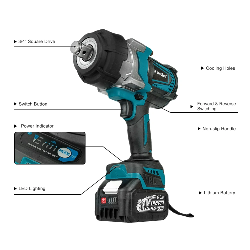 Kamolee 4100N. Klucz udarowy o – Impact Wrench 3/4 Inch High Torque recenzja i cena